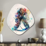 Hockey Goalie During The Hockey Game II - Asymmetric Metal Wall Art