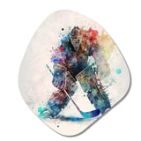 Hockey Goalie During The Hockey Game II - Asymmetric Metal Wall Art