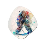 Hockey Goalie During The Hockey Game II - Asymmetric Metal Wall Art