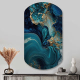 Abstract Geode Turquoise I - Asymmetric Metal Wall Art