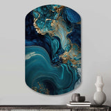 Abstract Geode Turquoise I - Asymmetric Metal Wall Art