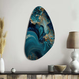 Abstract Geode Turquoise I - Asymmetric Metal Wall Art