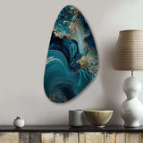 Abstract Geode Turquoise I - Asymmetric Metal Wall Art