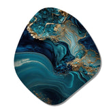 Abstract Geode Turquoise I - Asymmetric Metal Wall Art