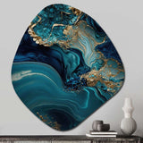 Abstract Geode Turquoise I - Asymmetric Metal Wall Art