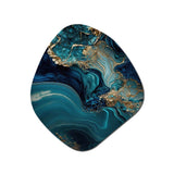 Abstract Geode Turquoise I - Asymmetric Metal Wall Art