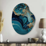 Abstract Geode Turquoise I - Asymmetric Metal Wall Art