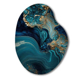 Abstract Geode Turquoise I - Asymmetric Metal Wall Art