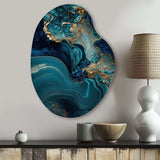 Abstract Geode Turquoise I - Asymmetric Metal Wall Art