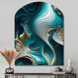 Abstract Geode Turquoise II - Asymmetric Metal Wall Art