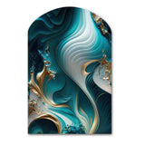 Abstract Geode Turquoise II - Asymmetric Metal Wall Art