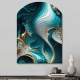 Abstract Geode Turquoise II - Asymmetric Metal Wall Art