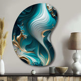 Abstract Geode Turquoise II - Asymmetric Metal Wall Art