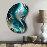 Abstract Geode Turquoise II - Asymmetric Metal Wall Art