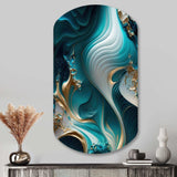 Abstract Geode Turquoise II - Asymmetric Metal Wall Art