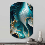 Abstract Geode Turquoise II - Asymmetric Metal Wall Art