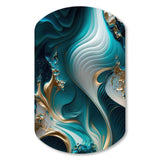 Abstract Geode Turquoise II - Asymmetric Metal Wall Art