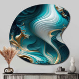 Abstract Geode Turquoise II - Asymmetric Metal Wall Art