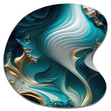 Abstract Geode Turquoise II - Asymmetric Metal Wall Art