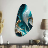 Abstract Geode Turquoise II - Asymmetric Metal Wall Art