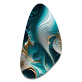 Abstract Geode Turquoise II - Asymmetric Metal Wall Art