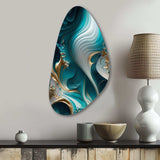 Abstract Geode Turquoise II - Asymmetric Metal Wall Art