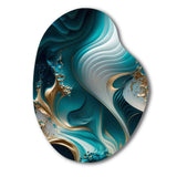 Abstract Geode Turquoise II - Asymmetric Metal Wall Art