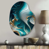 Abstract Geode Turquoise II - Asymmetric Metal Wall Art