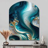 Abstract Geode Turquoise III - Asymmetric Metal Wall Art