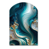 Abstract Geode Turquoise III - Asymmetric Metal Wall Art