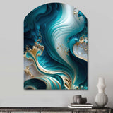 Abstract Geode Turquoise III - Asymmetric Metal Wall Art