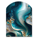 Abstract Geode Turquoise III - Asymmetric Metal Wall Art