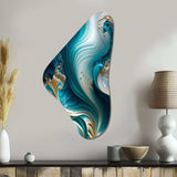 Abstract Geode Turquoise III - Asymmetric Metal Wall Art