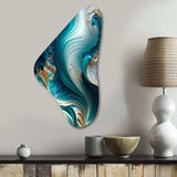 Abstract Geode Turquoise III - Asymmetric Metal Wall Art