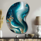 Abstract Geode Turquoise III - Asymmetric Metal Wall Art