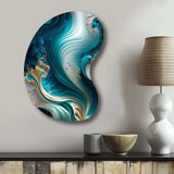 Abstract Geode Turquoise III - Asymmetric Metal Wall Art