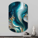 Abstract Geode Turquoise III - Asymmetric Metal Wall Art