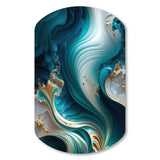 Abstract Geode Turquoise III - Asymmetric Metal Wall Art