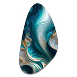 Abstract Geode Turquoise III - Asymmetric Metal Wall Art