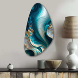 Abstract Geode Turquoise III - Asymmetric Metal Wall Art