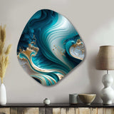 Abstract Geode Turquoise III - Asymmetric Metal Wall Art