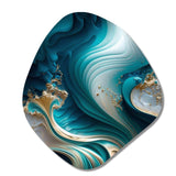 Abstract Geode Turquoise III - Asymmetric Metal Wall Art