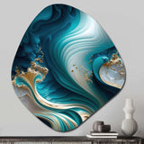 Abstract Geode Turquoise III - Asymmetric Metal Wall Art