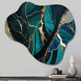 Abstract Geode Green I - Asymmetric Metal Wall Art