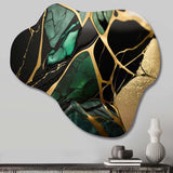 Abstract Geode Green III - Asymmetric Metal Wall Art