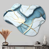 Abstract Geode White II - Asymmetric Metal Wall Art