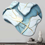 Abstract Geode White II - Asymmetric Metal Wall Art