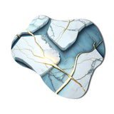 Abstract Geode White II - Asymmetric Metal Wall Art