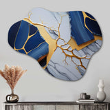 Abstract Geode Blue I - Asymmetric Metal Wall Art