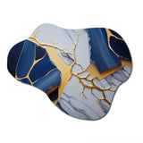 Abstract Geode Blue I - Asymmetric Metal Wall Art